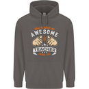 Awesome Teacher Looks Like Teaching Funny Mens 80% Cotton Hoodie Charcoal