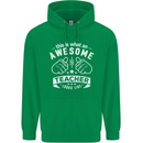 Awesome Teacher Looks Like Teaching Funny Mens 80% Cotton Hoodie Irish Green