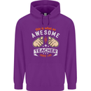 Awesome Teacher Looks Like Teaching Funny Mens 80% Cotton Hoodie Purple