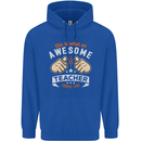 Awesome Teacher Looks Like Teaching Funny Mens 80% Cotton Hoodie Royal Blue