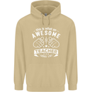 Awesome Teacher Looks Like Teaching Funny Mens 80% Cotton Hoodie Sand
