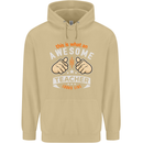 Awesome Teacher Looks Like Teaching Funny Mens 80% Cotton Hoodie Sand
