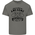 Awesome Teacher Looks Like Teaching Funny Mens Cotton T-Shirt Tee Top Charcoal