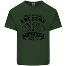 Awesome Teacher Looks Like Teaching Funny Mens Cotton T-Shirt Tee Top Forest Green