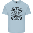 Awesome Teacher Looks Like Teaching Funny Mens Cotton T-Shirt Tee Top Light Blue