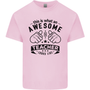 Awesome Teacher Looks Like Teaching Funny Mens Cotton T-Shirt Tee Top Light Pink