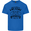 Awesome Teacher Looks Like Teaching Funny Mens Cotton T-Shirt Tee Top Royal Blue
