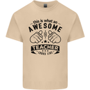 Awesome Teacher Looks Like Teaching Funny Mens Cotton T-Shirt Tee Top Sand