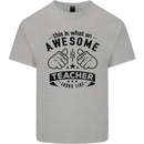 Awesome Teacher Looks Like Teaching Funny Mens Cotton T-Shirt Tee Top Sports Grey
