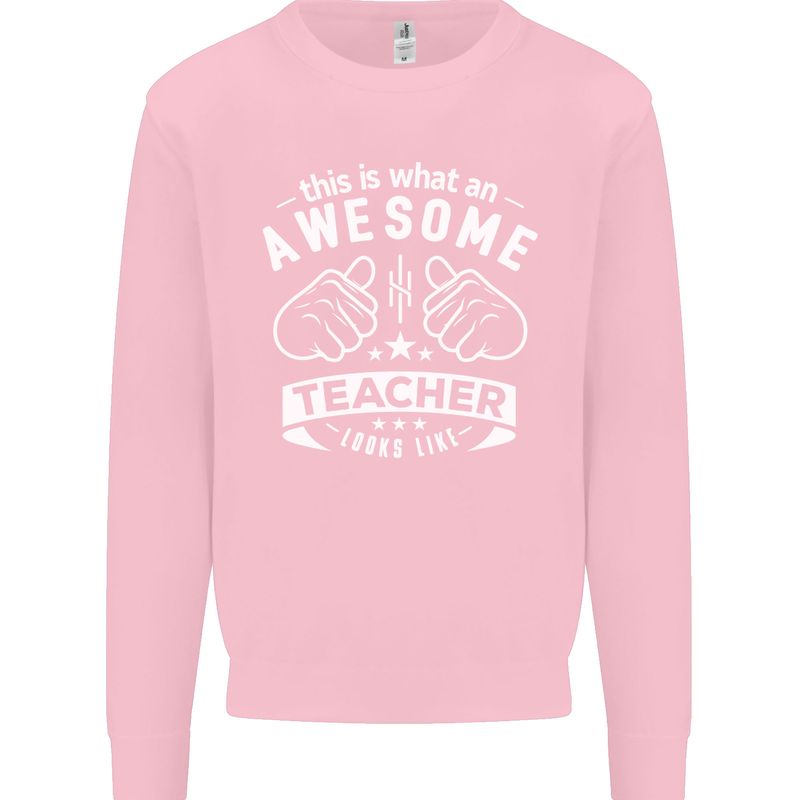 Awesome Teacher Looks Like Teaching Funny Mens Sweatshirt Jumper Light Pink