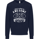 Awesome Teacher Looks Like Teaching Funny Mens Sweatshirt Jumper Navy Blue