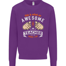 Awesome Teacher Looks Like Teaching Funny Mens Sweatshirt Jumper Purple