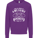 Awesome Teacher Looks Like Teaching Funny Mens Sweatshirt Jumper Purple