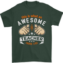 Awesome Teacher Looks Like Teaching Funny Mens T-Shirt Cotton Gildan Forest Green