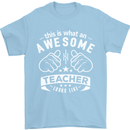Awesome Teacher Looks Like Teaching Funny Mens T-Shirt Cotton Gildan Light Blue