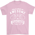 Awesome Teacher Looks Like Teaching Funny Mens T-Shirt Cotton Gildan Light Pink