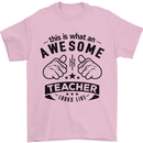 Awesome Teacher Looks Like Teaching Funny Mens T-Shirt Cotton Gildan Light Pink