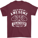 Awesome Teacher Looks Like Teaching Funny Mens T-Shirt Cotton Gildan Maroon