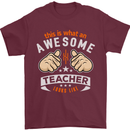 Awesome Teacher Looks Like Teaching Funny Mens T-Shirt Cotton Gildan Maroon