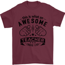 Awesome Teacher Looks Like Teaching Funny Mens T-Shirt Cotton Gildan Maroon