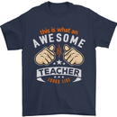 Awesome Teacher Looks Like Teaching Funny Mens T-Shirt Cotton Gildan Navy Blue