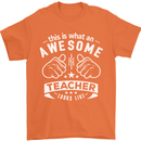 Awesome Teacher Looks Like Teaching Funny Mens T-Shirt Cotton Gildan Orange