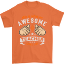 Awesome Teacher Looks Like Teaching Funny Mens T-Shirt Cotton Gildan Orange