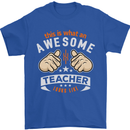Awesome Teacher Looks Like Teaching Funny Mens T-Shirt Cotton Gildan Royal Blue