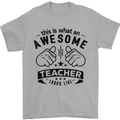 Awesome Teacher Looks Like Teaching Funny Mens T-Shirt Cotton Gildan Sports Grey