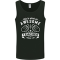 Awesome Teacher Looks Like Teaching Funny Mens Vest Tank Top Black