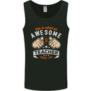 Awesome Teacher Looks Like Teaching Funny Mens Vest Tank Top Black