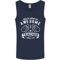 Awesome Teacher Looks Like Teaching Funny Mens Vest Tank Top Navy Blue