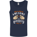 Awesome Teacher Looks Like Teaching Funny Mens Vest Tank Top Navy Blue