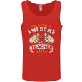 Awesome Teacher Looks Like Teaching Funny Mens Vest Tank Top Red