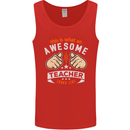 Awesome Teacher Looks Like Teaching Funny Mens Vest Tank Top Red