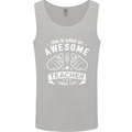 Awesome Teacher Looks Like Teaching Funny Mens Vest Tank Top Sports Grey