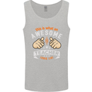 Awesome Teacher Looks Like Teaching Funny Mens Vest Tank Top Sports Grey