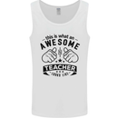 Awesome Teacher Looks Like Teaching Funny Mens Vest Tank Top White