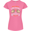 Awesome Teacher Looks Like Teaching Funny Womens Petite Cut T-Shirt Azalea