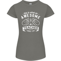 Awesome Teacher Looks Like Teaching Funny Womens Petite Cut T-Shirt Charcoal