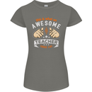 Awesome Teacher Looks Like Teaching Funny Womens Petite Cut T-Shirt Charcoal