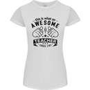 Awesome Teacher Looks Like Teaching Funny Womens Petite Cut T-Shirt White