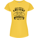 Awesome Teacher Looks Like Teaching Funny Womens Petite Cut T-Shirt Yellow