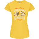 Awesome Teacher Looks Like Teaching Funny Womens Petite Cut T-Shirt Yellow
