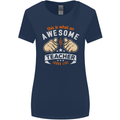 Awesome Teacher Looks Like Teaching Funny Womens Wider Cut T-Shirt Navy Blue