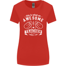 Awesome Teacher Looks Like Teaching Funny Womens Wider Cut T-Shirt Red