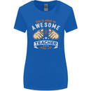 Awesome Teacher Looks Like Teaching Funny Womens Wider Cut T-Shirt Royal Blue
