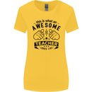 Awesome Teacher Looks Like Teaching Funny Womens Wider Cut T-Shirt Yellow
