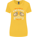 Awesome Teacher Looks Like Teaching Funny Womens Wider Cut T-Shirt Yellow