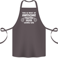Awesome Tractor Driver Farmer Farming Cotton Apron 100% Organic Dark Grey